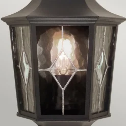 Utendørs vegglampe Norfolk, halv lanterne, svart