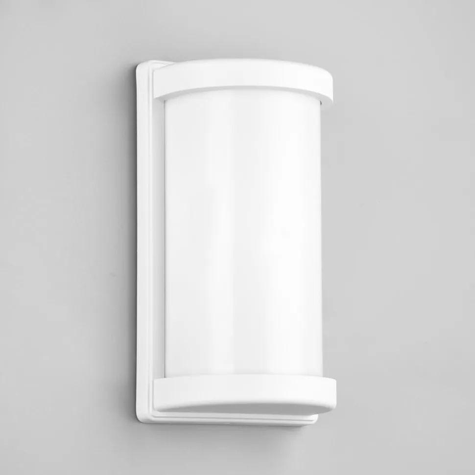 Utendørs vegglampe Puelo av trykkstøpt alu, hvit