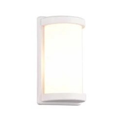 Utendørs vegglampe Puelo av trykkstøpt alu, hvit