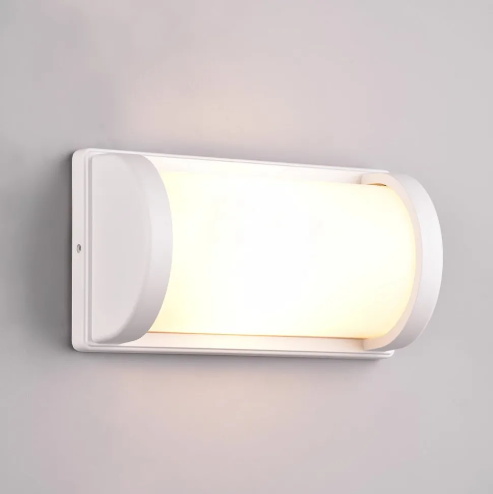 Utendørs vegglampe Puelo av trykkstøpt alu, hvit