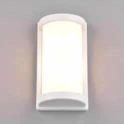 Utendørs vegglampe Puelo av trykkstøpt alu, hvit