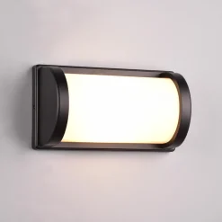 Utendørs vegglampe Puelo, støpt aluminium svart