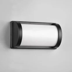 Utendørs vegglampe Puelo, støpt aluminium svart