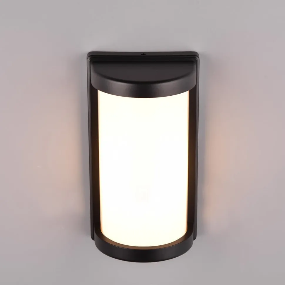 Utendørs vegglampe Puelo, støpt aluminium svart