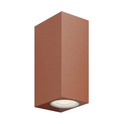 Utendørs vegglampe Tavi, rustbrun, aluminium, opp/ned