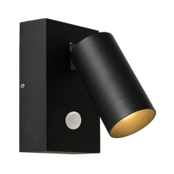 Utendørs veggspotlight Taylor Sensor, 1 lyskilde, svart
