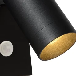 Utendørs veggspotlight Taylor Sensor, 1 lyskilde, svart