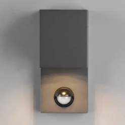 Utevegglampe Roya 1 lysk. sensor kantet antrasitt