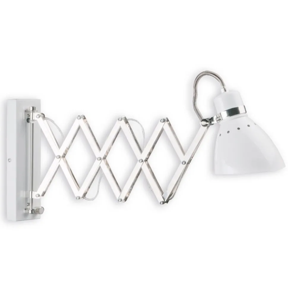 Uttrekkbar vegglampe Kordian i metall, hvit