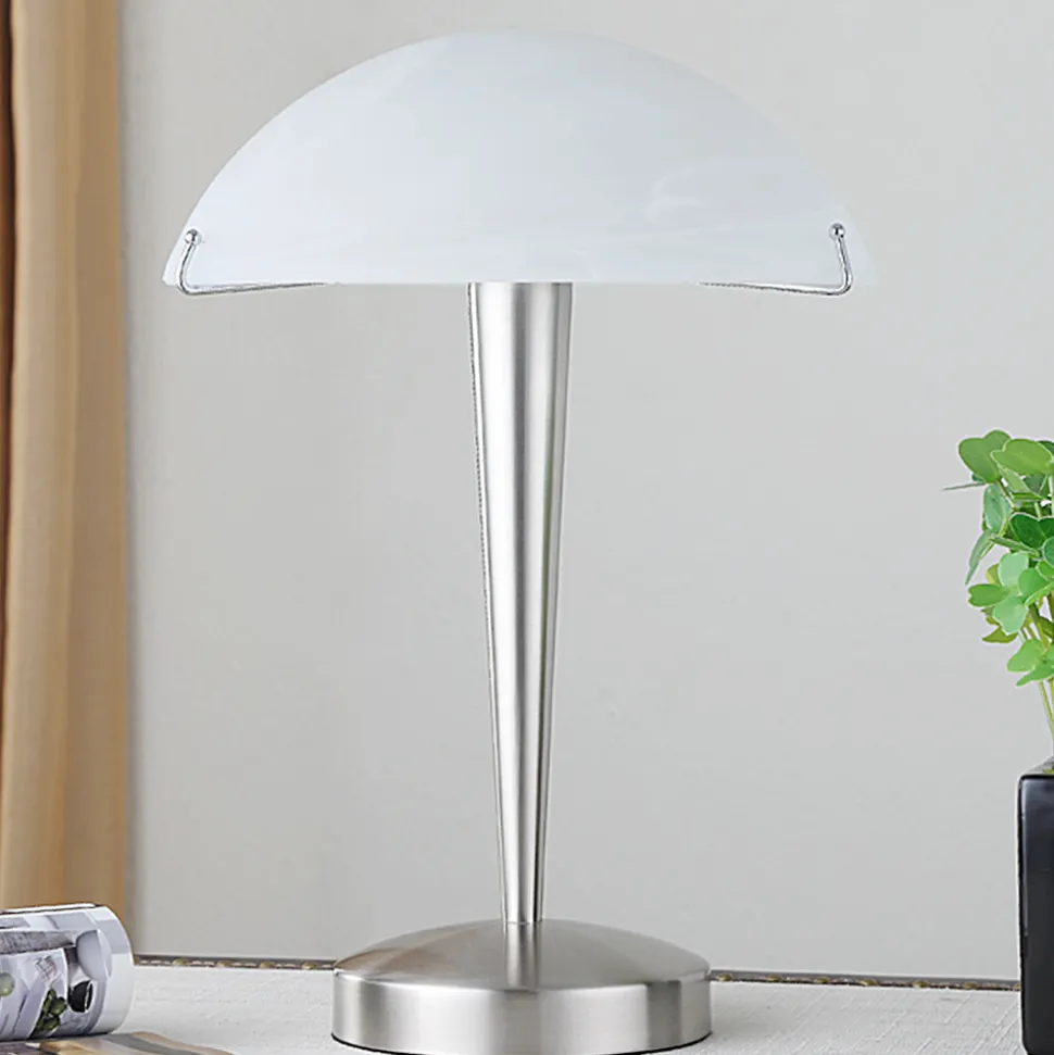 Vakker bordlampe Viola, nikkel matt