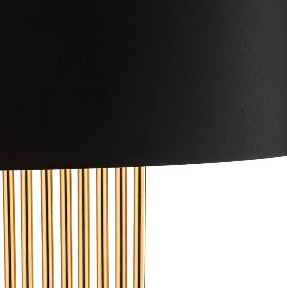 Vegglampe 616-A, svart med gylne stenger