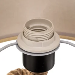 Vegglampe Corda med tekstilskjerm og tau-dekor