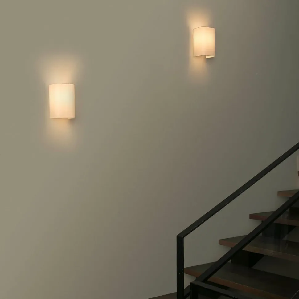 Vegglampe Cotton, kantet, 20 x 12 cm, beige