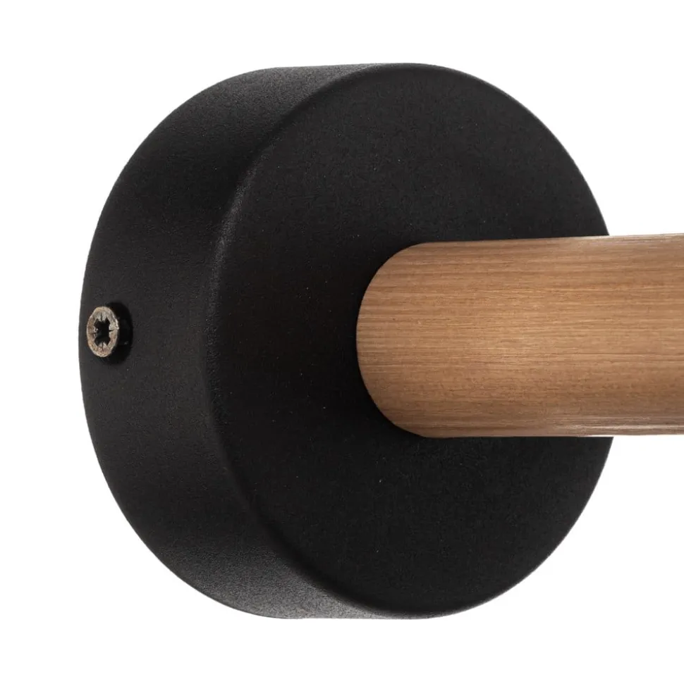 Vegglampe Deva Nature, tekstil, tre