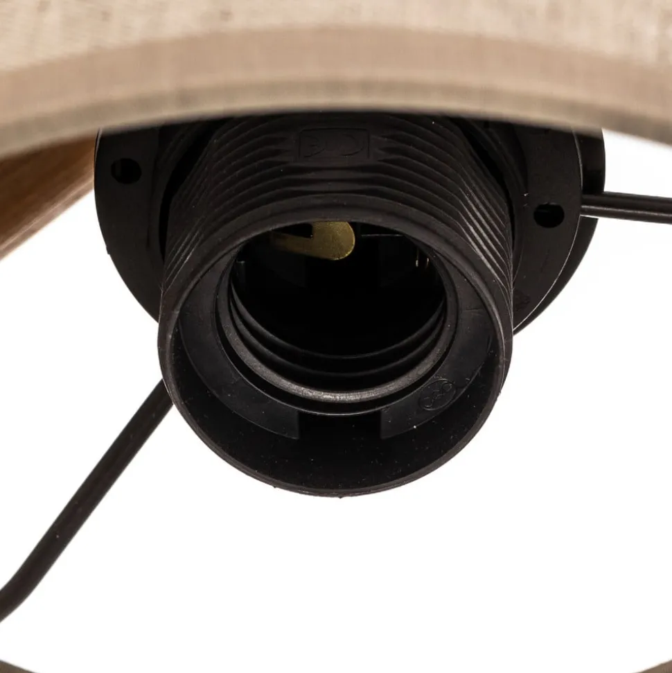 Vegglampe Deva Nature, tekstil, tre