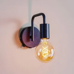 Vegglampe Diallo uten skjerm matt svart