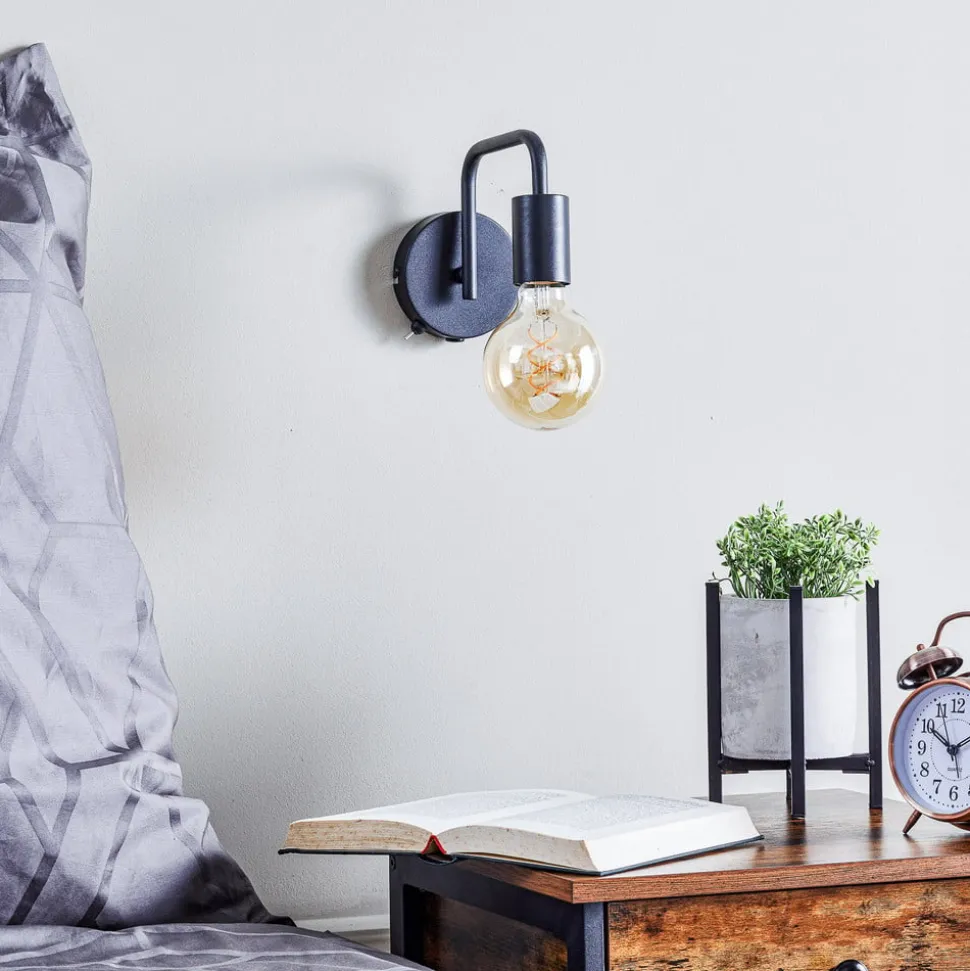 Vegglampe Diallo uten skjerm matt svart