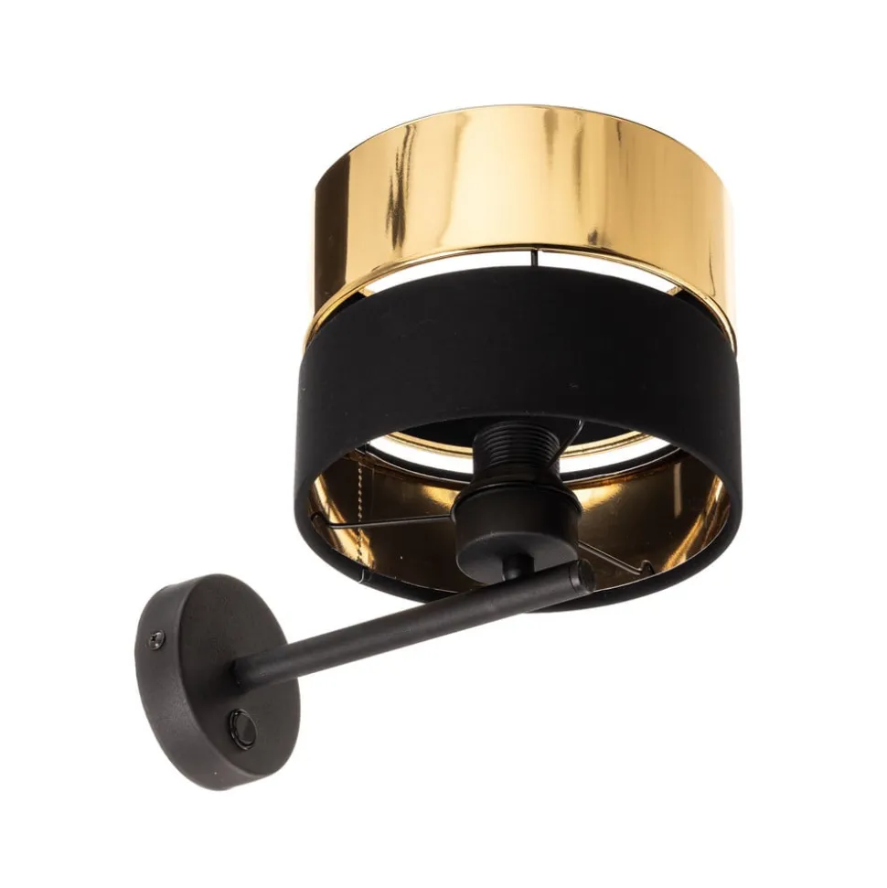 Vegglampe Hilton, svart/gull