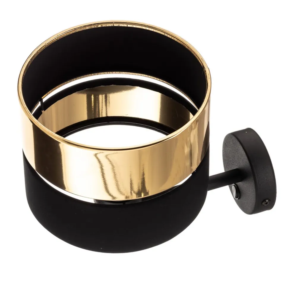 Vegglampe Hilton, svart/gull