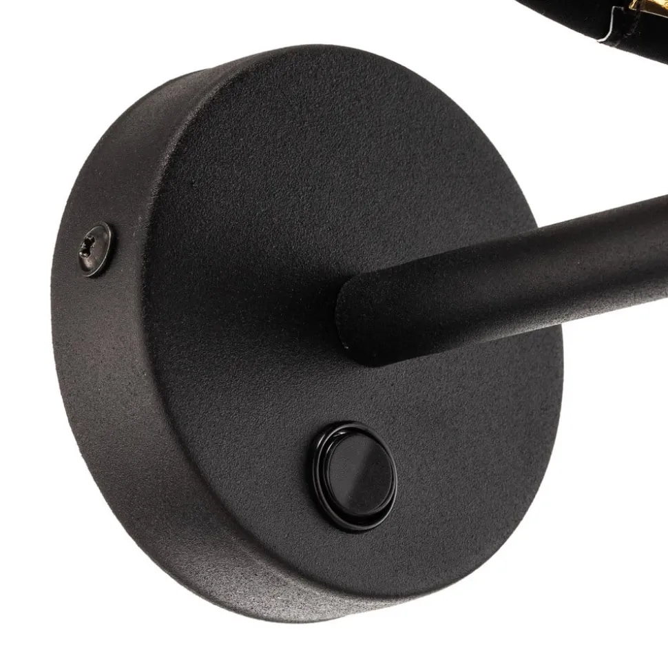 Vegglampe Hilton, svart/gull