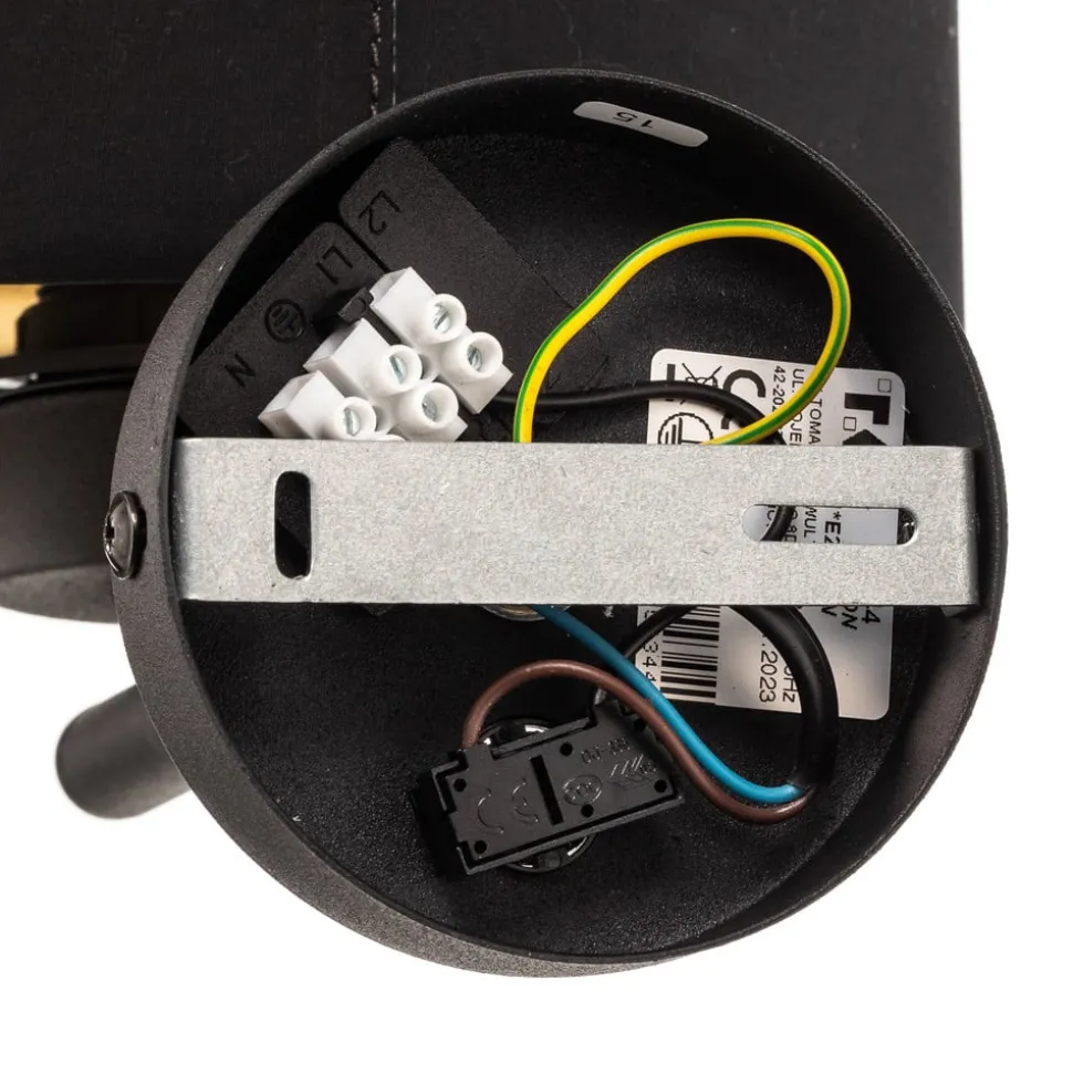 Vegglampe Hilton, svart/gull