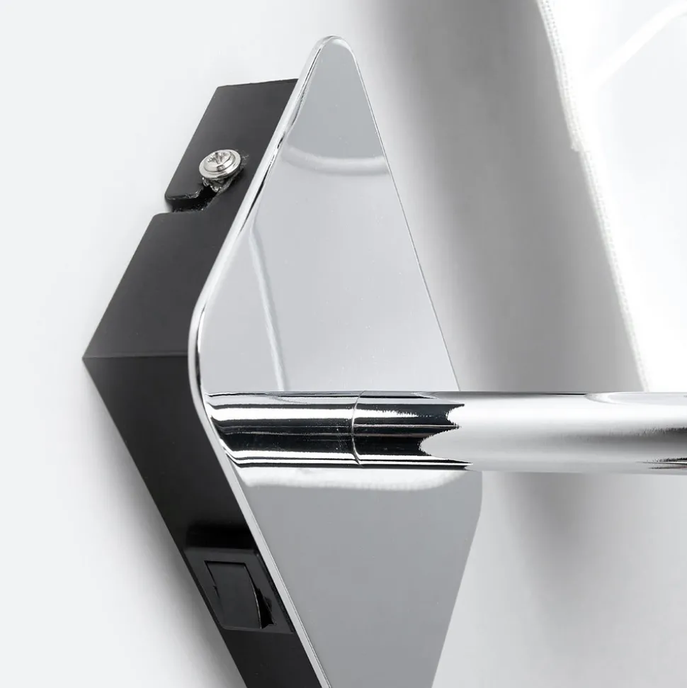 Vegglampe Jettka med tekstilskjerm og bryter