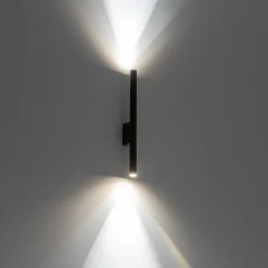 Vegglampe Laser, brun, metall, 40 cm høy, G9