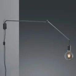 Vegglampe Line med kabel + plugg, svart