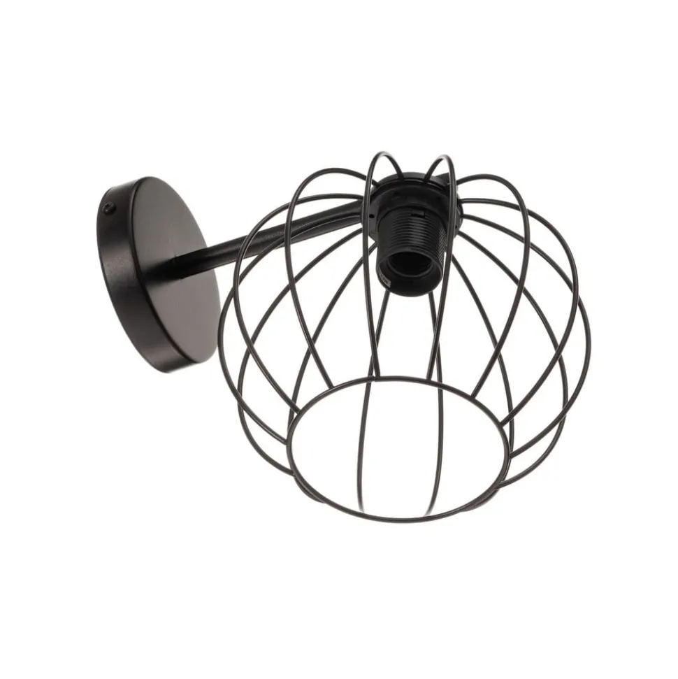 Vegglampe Madam, svart, med burskjerm