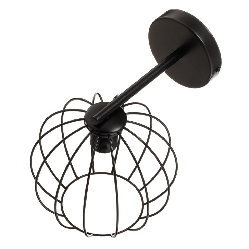 Vegglampe Madam, svart, med burskjerm