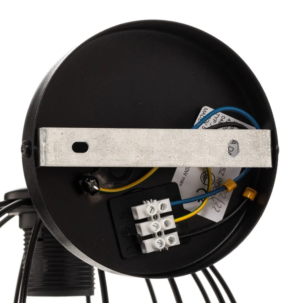 Vegglampe Madam, svart, med burskjerm