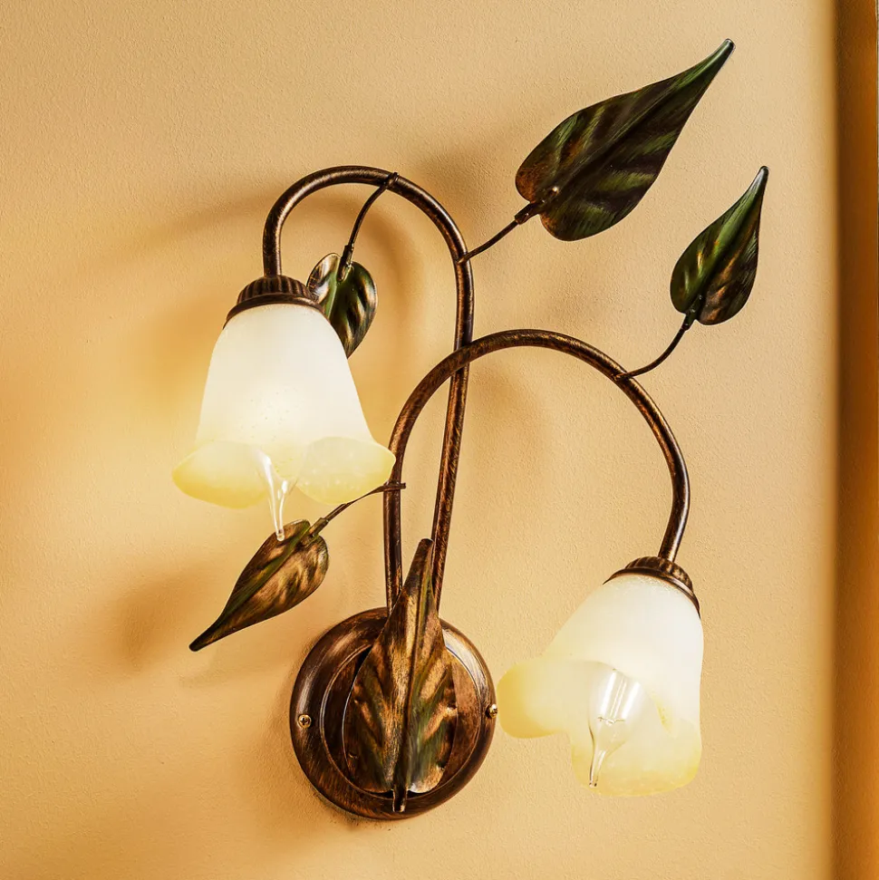 Vegglampe Miranda med 2 lyskilder, bronse