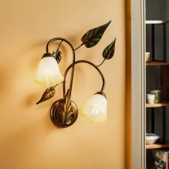 Vegglampe Miranda med 2 lyskilder, bronse