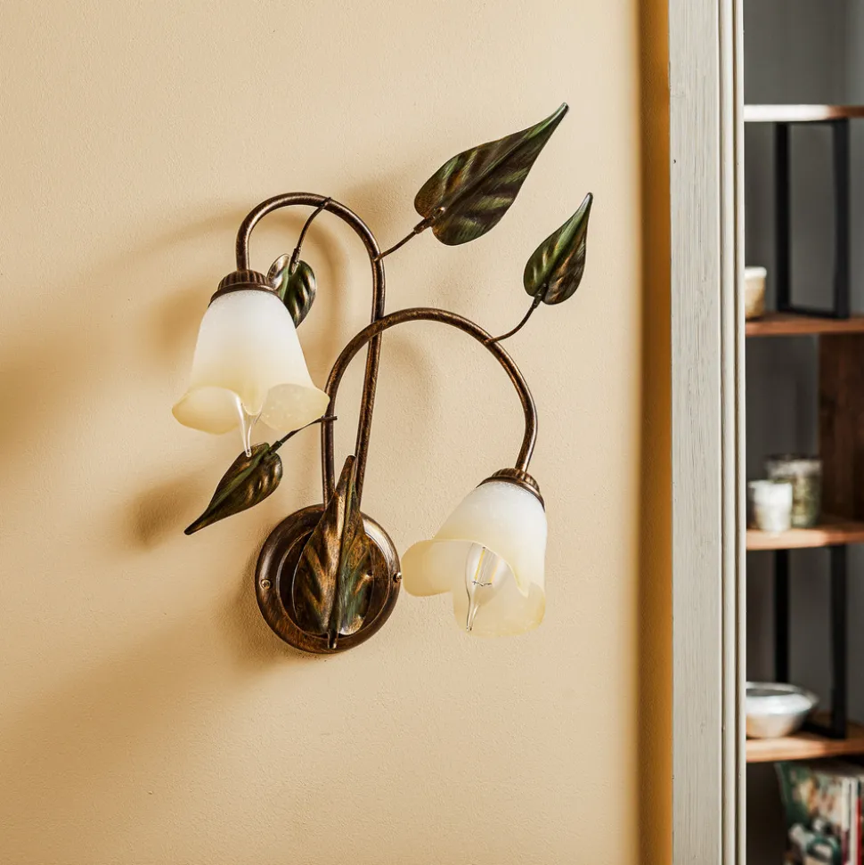 Vegglampe Miranda med 2 lyskilder, bronse