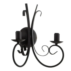 Vegglampe Pompei, 2 lyskilder, svart