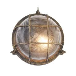 Vegglampe Porto, rund, svart-gull