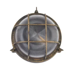 Vegglampe Porto, rund, svart-gull