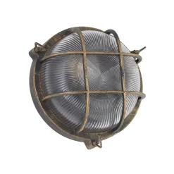 Vegglampe Porto, rund, svart-gull