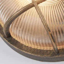 Vegglampe Porto, rund, svart-gull