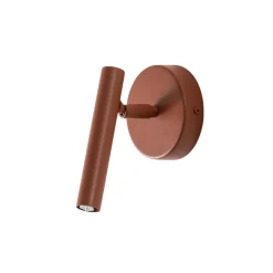 Vegglampe Sopel, teglrød, 1 lyskilde, stål, høyde 15 cm