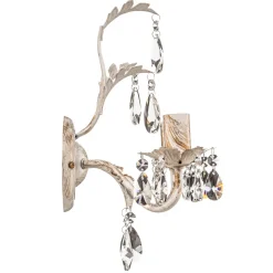 Vegglampe Teresa i krystall, elfenben med 2 lyskilder