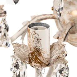 Vegglampe Teresa i krystall, elfenben med 2 lyskilder