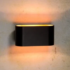 Vegglampe Xera, oval, svart