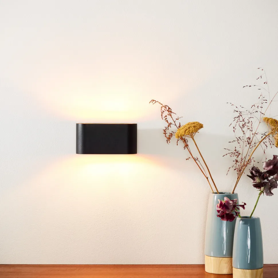 Vegglampe Xera, oval, svart