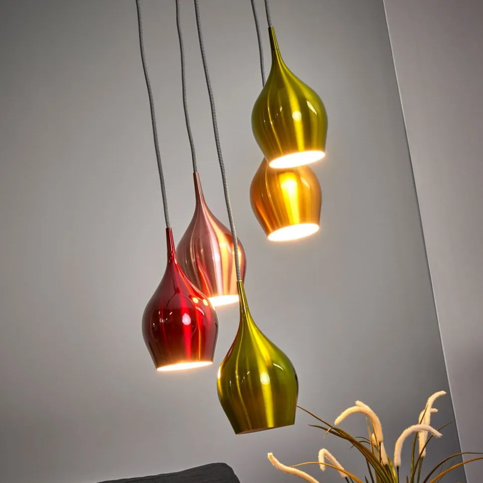 Vibrant - hengelampe med fargete skjermer 5-l.