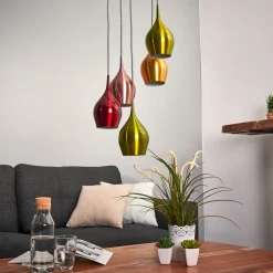 Vibrant - hengelampe med fargete skjermer 5-l.