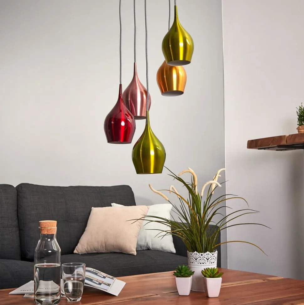 Vibrant - hengelampe med fargete skjermer 5-l.