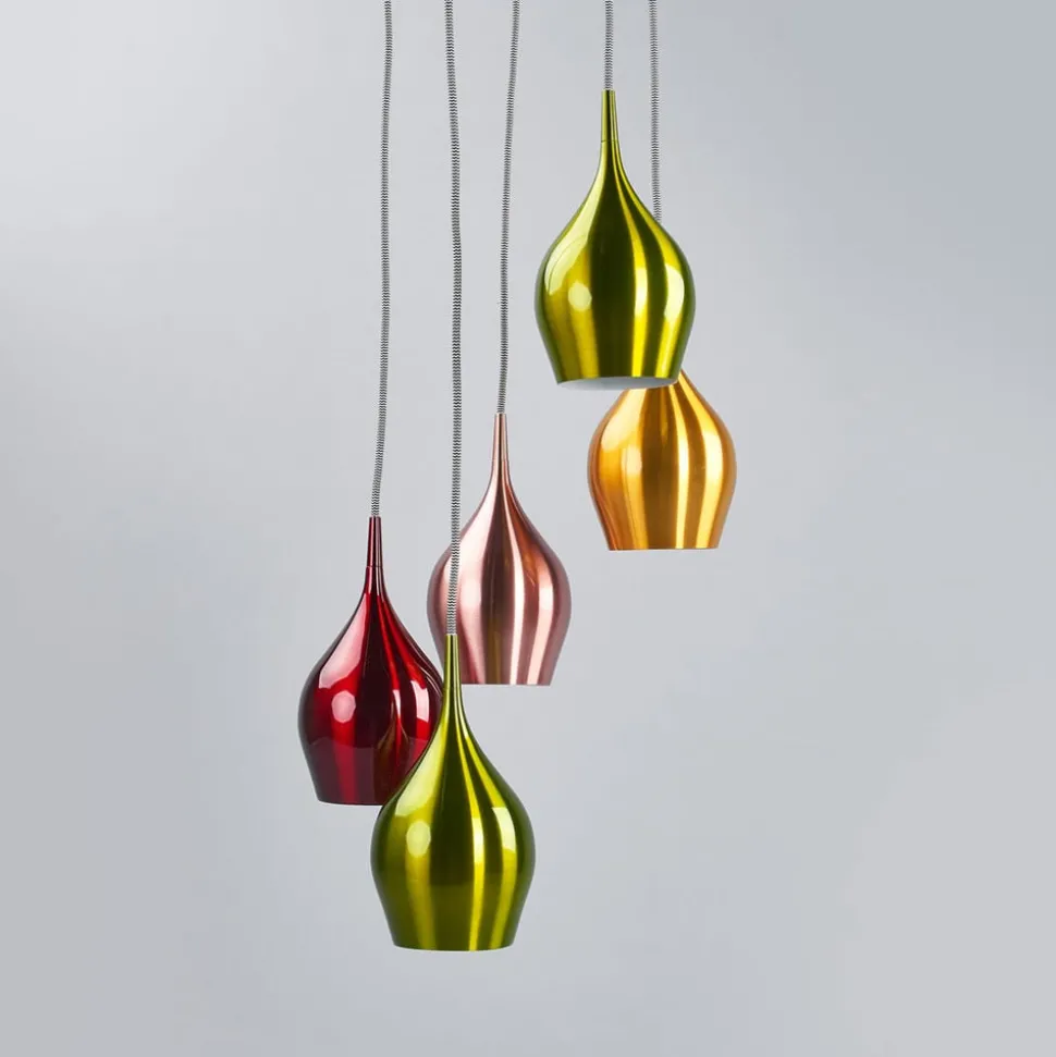 Vibrant - hengelampe med fargete skjermer 5-l.
