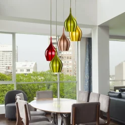 Vibrant - hengelampe med fargete skjermer 5-l.