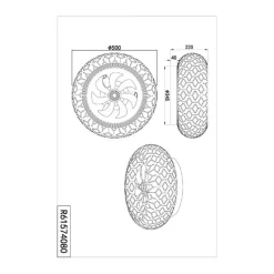 Vifte Bidar, svart/gull, lys, fjernkontroll, stillegående